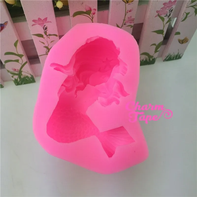 Sleeping Mermaid Silicon silicone mold Food Graded for uv resin /cake/ fondant flexible mold H3923