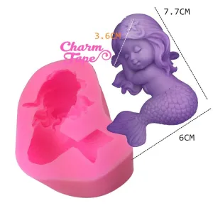 Sleeping Mermaid Silicon silicone mold Food Graded for uv resin /cake/ fondant flexible mold H3923