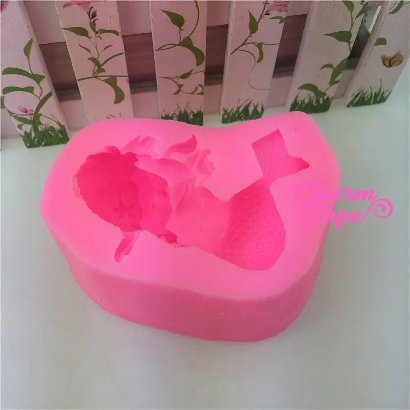 Sleeping Mermaid Silicon silicone mold Food Graded for uv resin /cake/ fondant flexible mold H3923