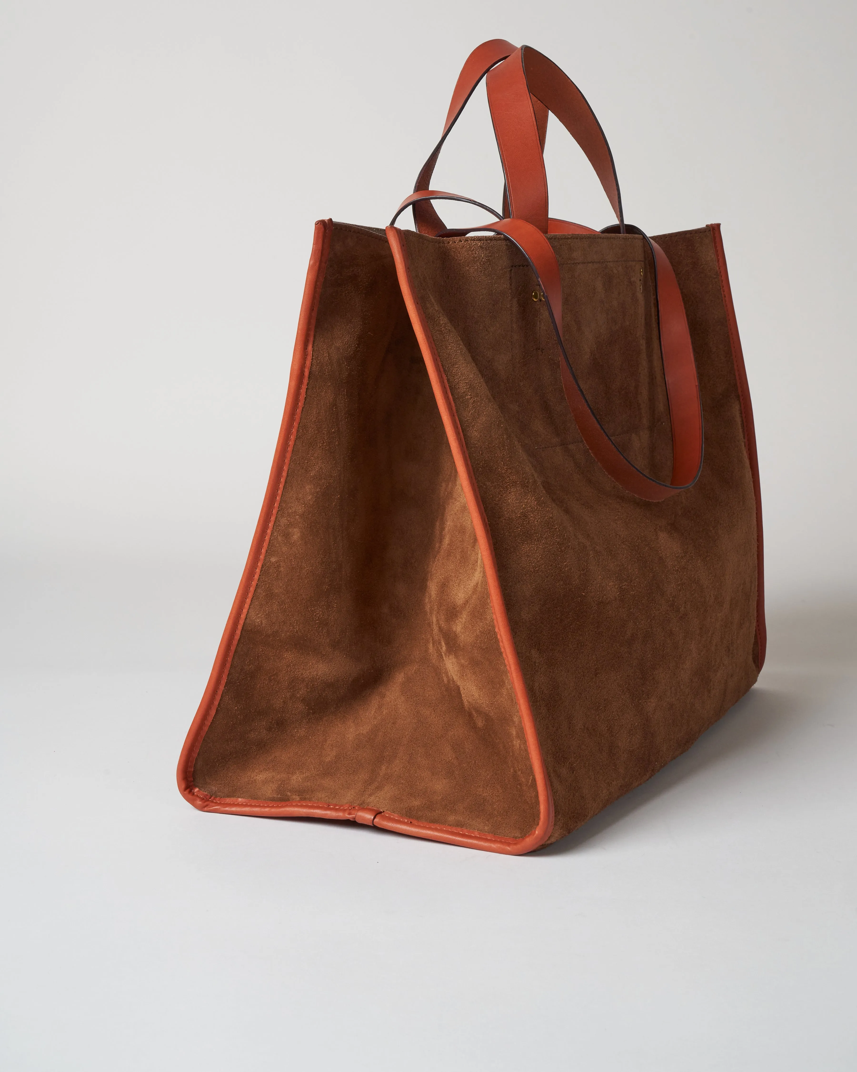 split suede tote - tabac