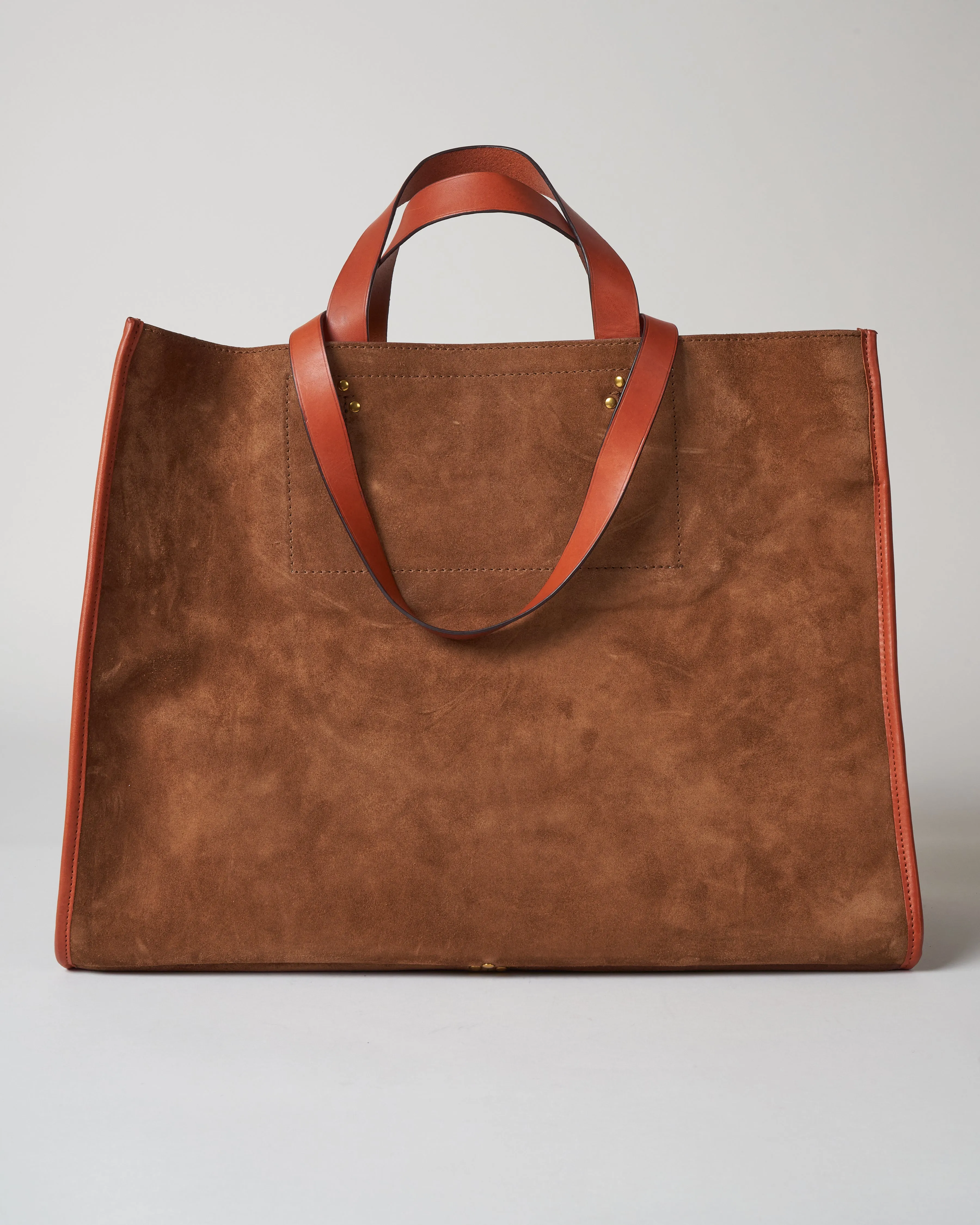 split suede tote - tabac