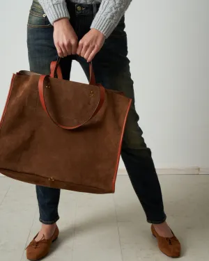 split suede tote - tabac