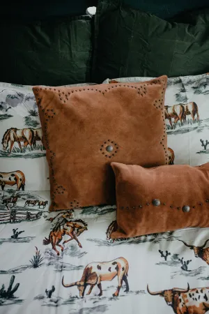 Studded 20 X 20" Square Suede Accent Pillow (2 Colours)