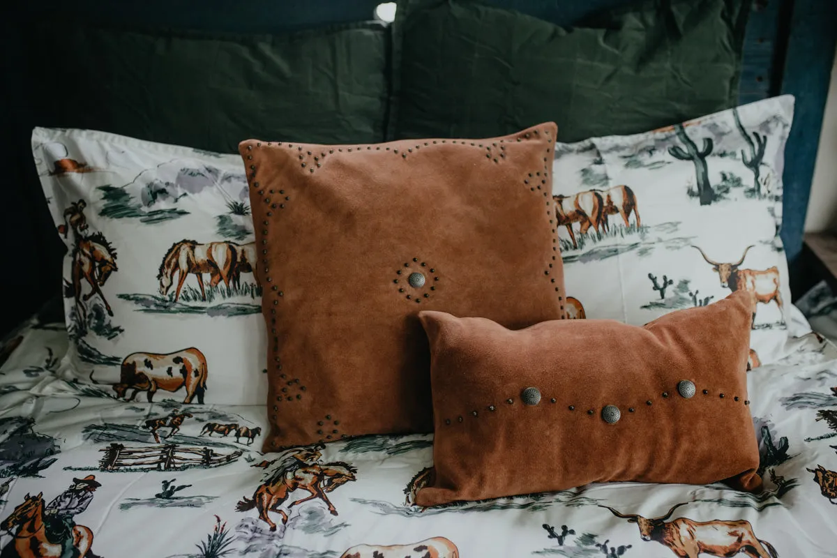 Studded 20 X 20" Square Suede Accent Pillow (2 Colours)