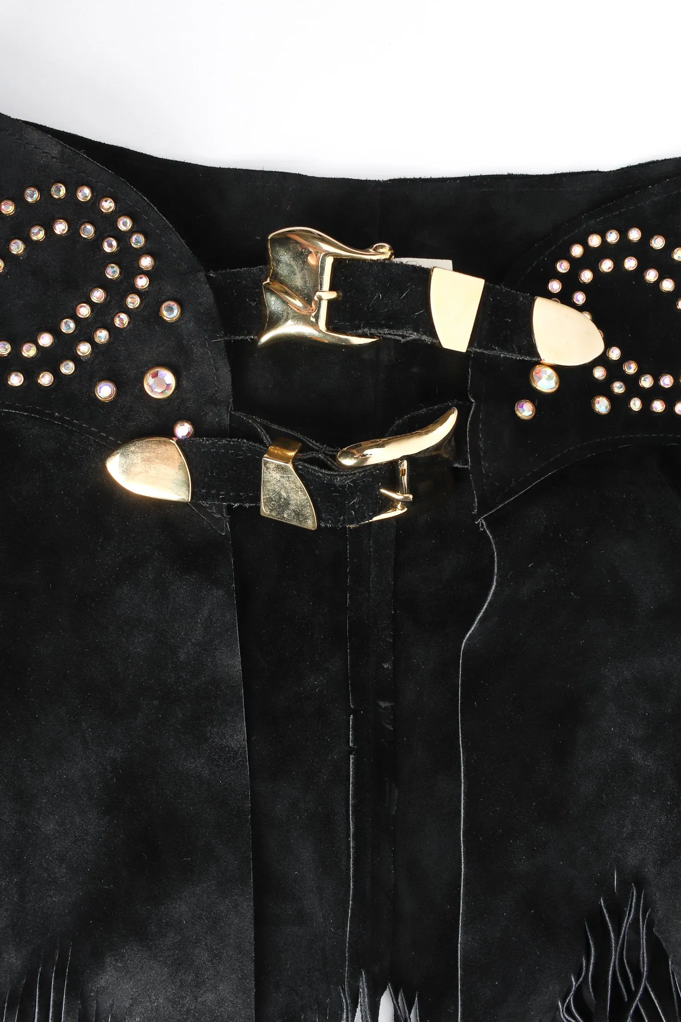 Studded Suede Chap Skirt Belt