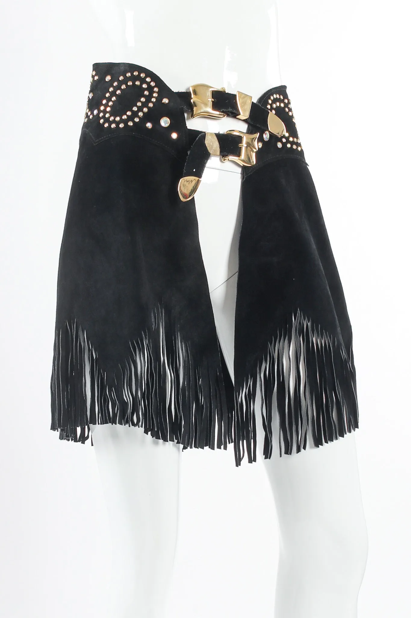 Studded Suede Chap Skirt Belt
