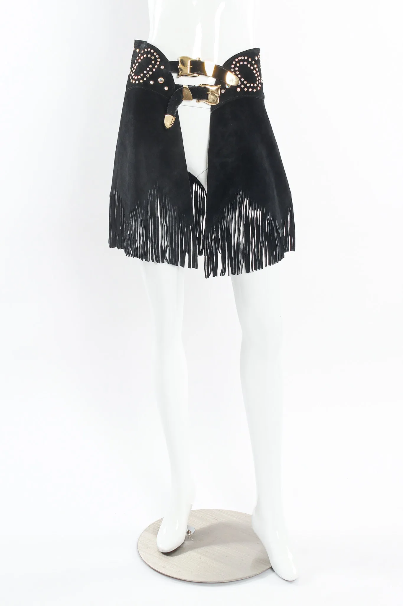Studded Suede Chap Skirt Belt