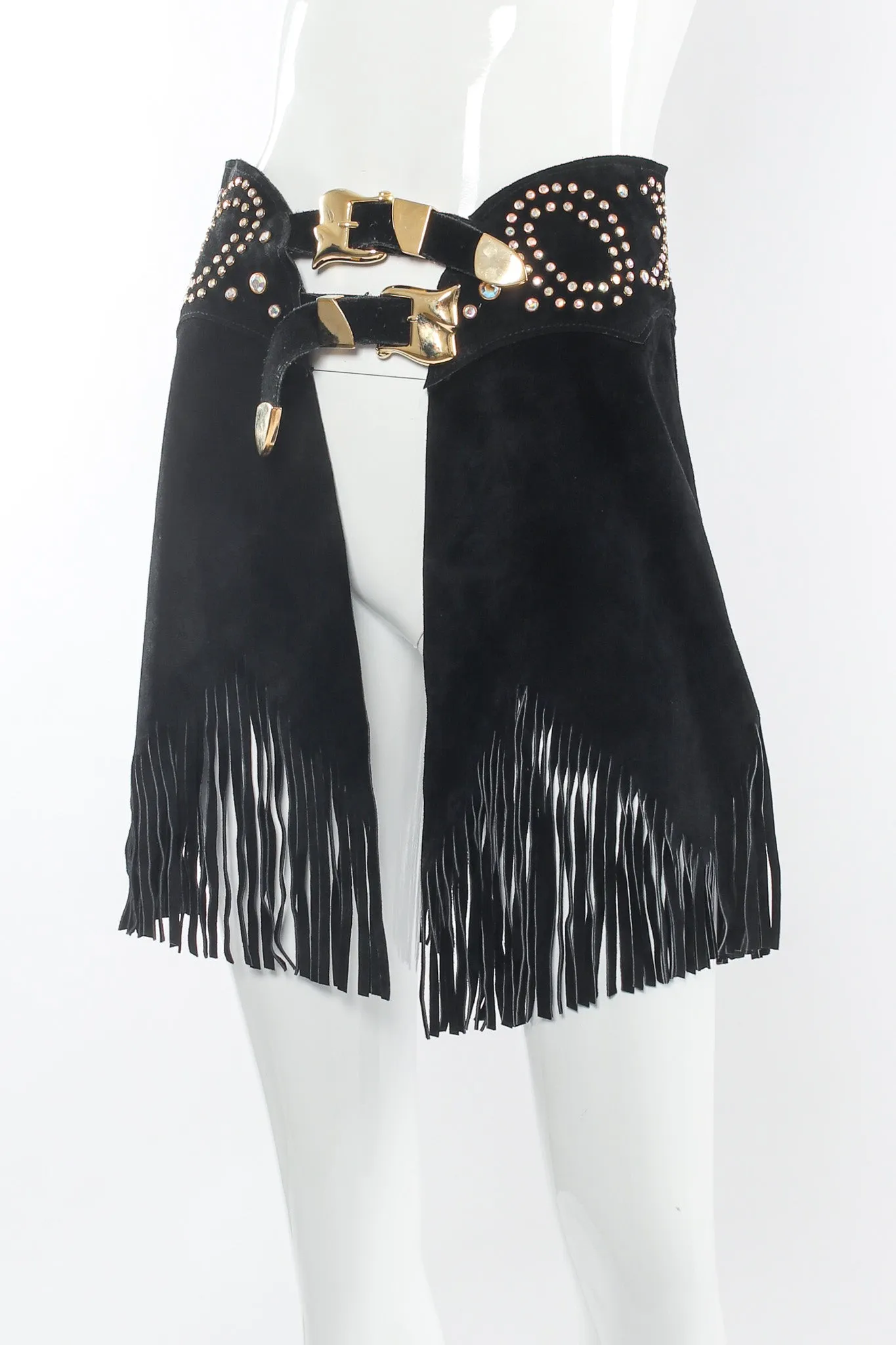 Studded Suede Chap Skirt Belt