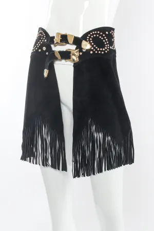 Studded Suede Chap Skirt Belt
