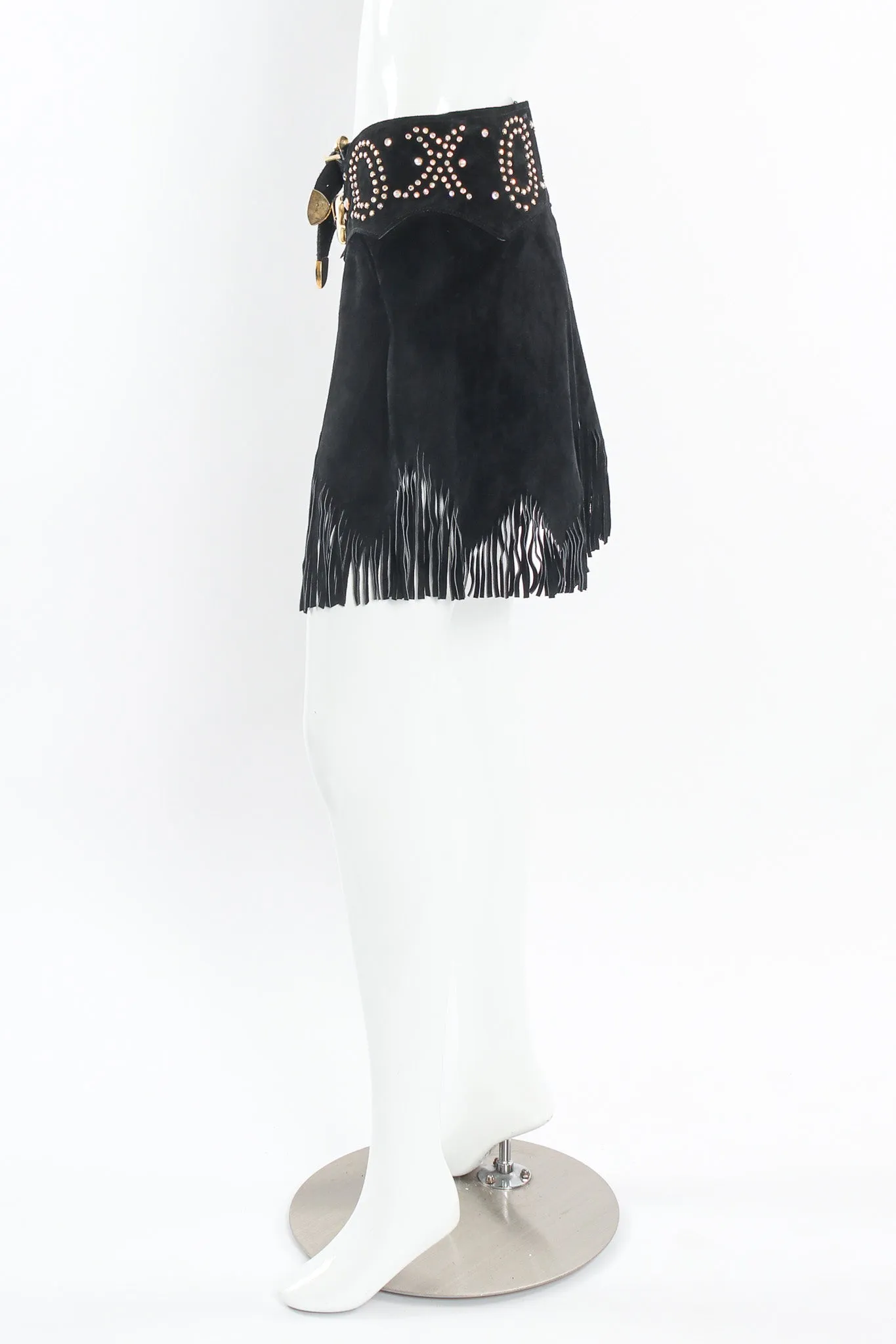 Studded Suede Chap Skirt Belt