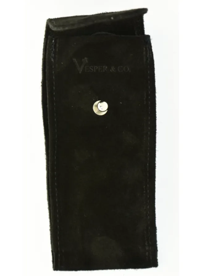 Suede Leather Watch Pouch in Black