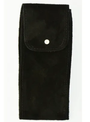 Suede Leather Watch Pouch in Black