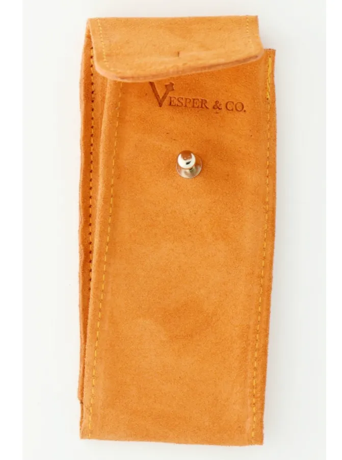 Suede Leather Watch Pouch in Turmeric