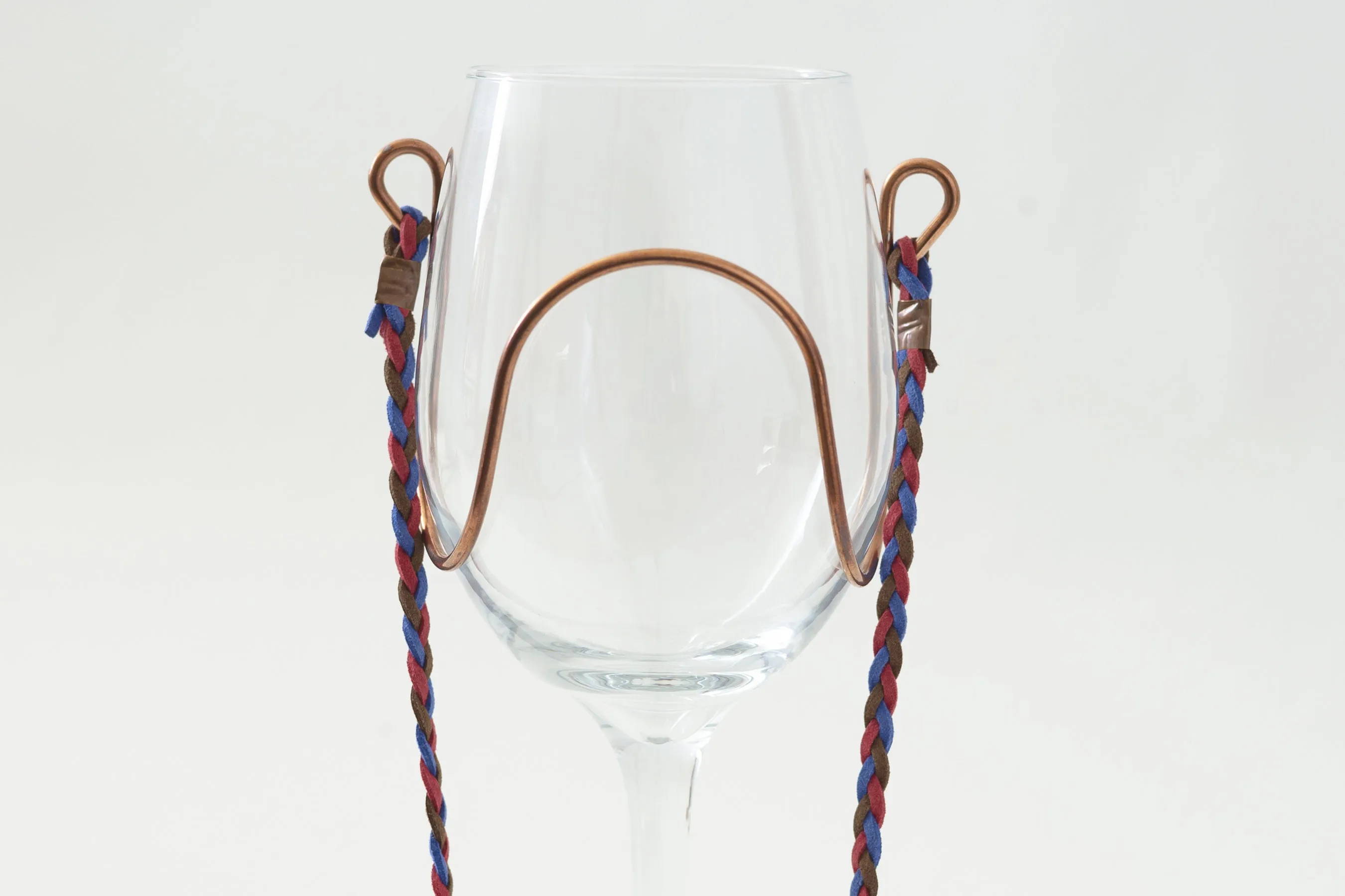 Suede - Red, Blue & Brown - Wine Necklace
