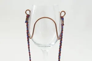 Suede - Red, Blue & Brown - Wine Necklace