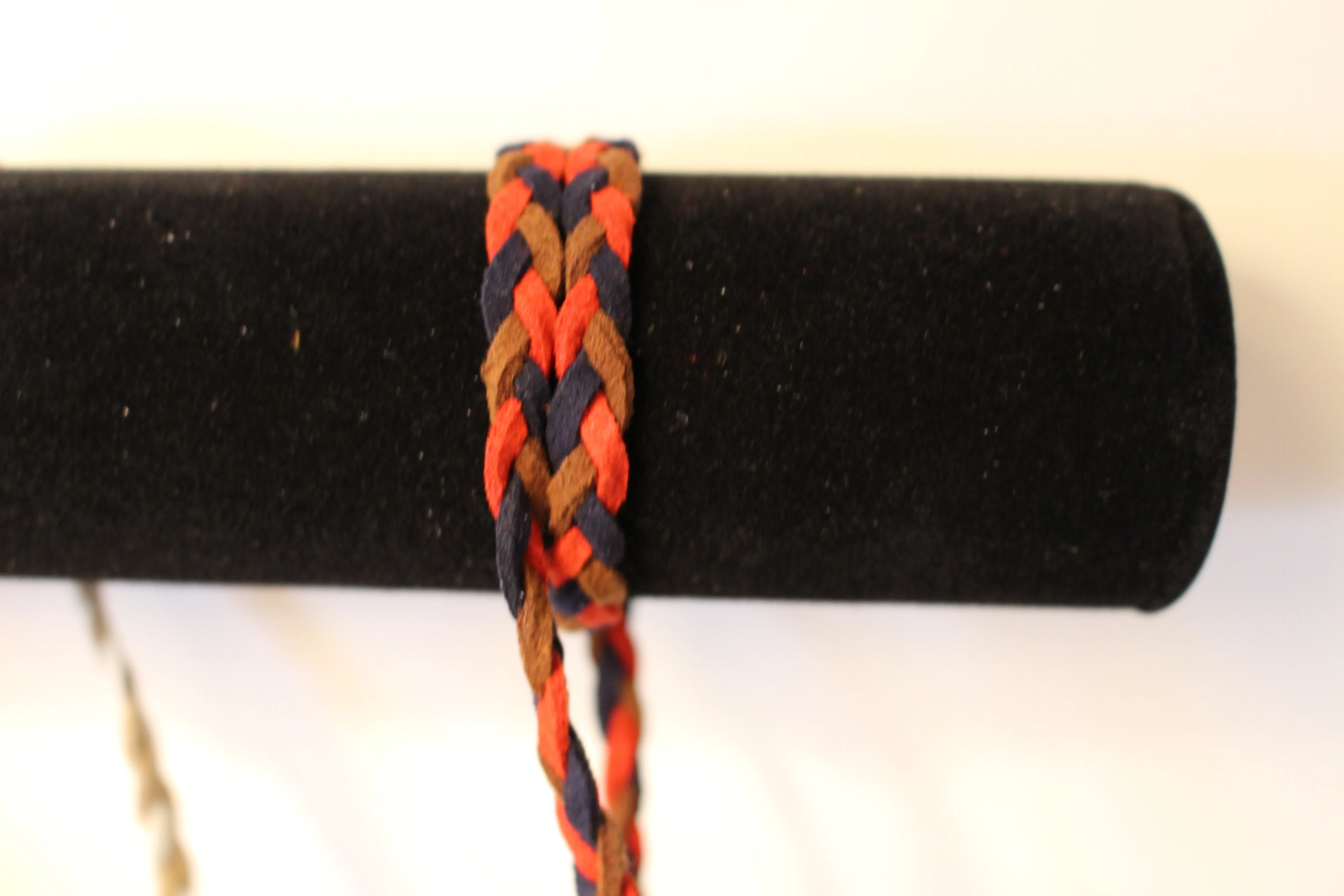 Suede - Red, Blue & Brown - Wine Necklace