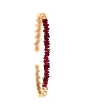 SUZANNE KALAN | Yellow Gold Flexible Bangle with Rubies