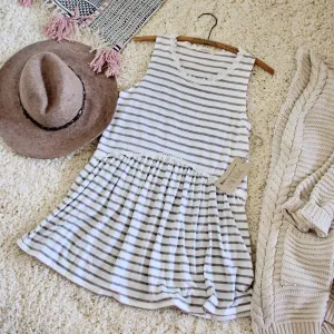 Sweet Stripe Layering Tank in Gray