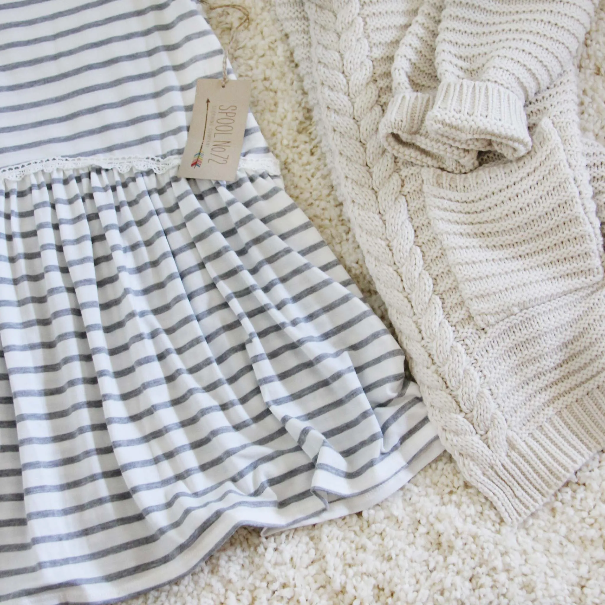 Sweet Stripe Layering Tank in Gray