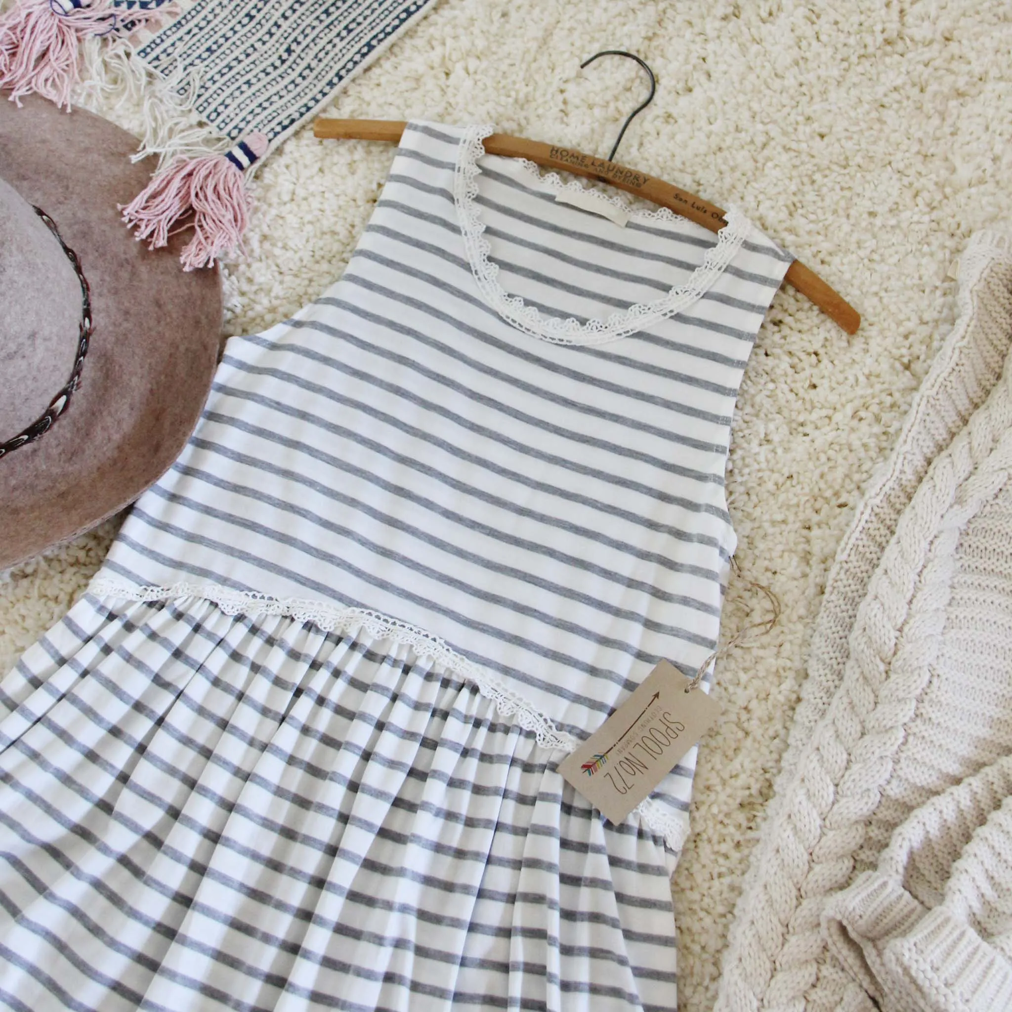 Sweet Stripe Layering Tank in Gray