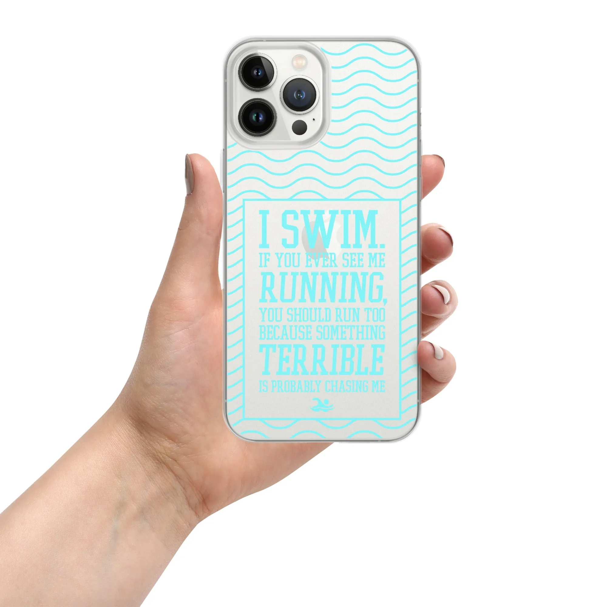 Swimmers Clear Case for iPhone® - Light Blue Print