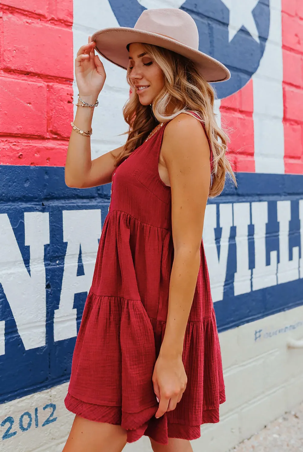 Tiered Ruffled Mini Dress