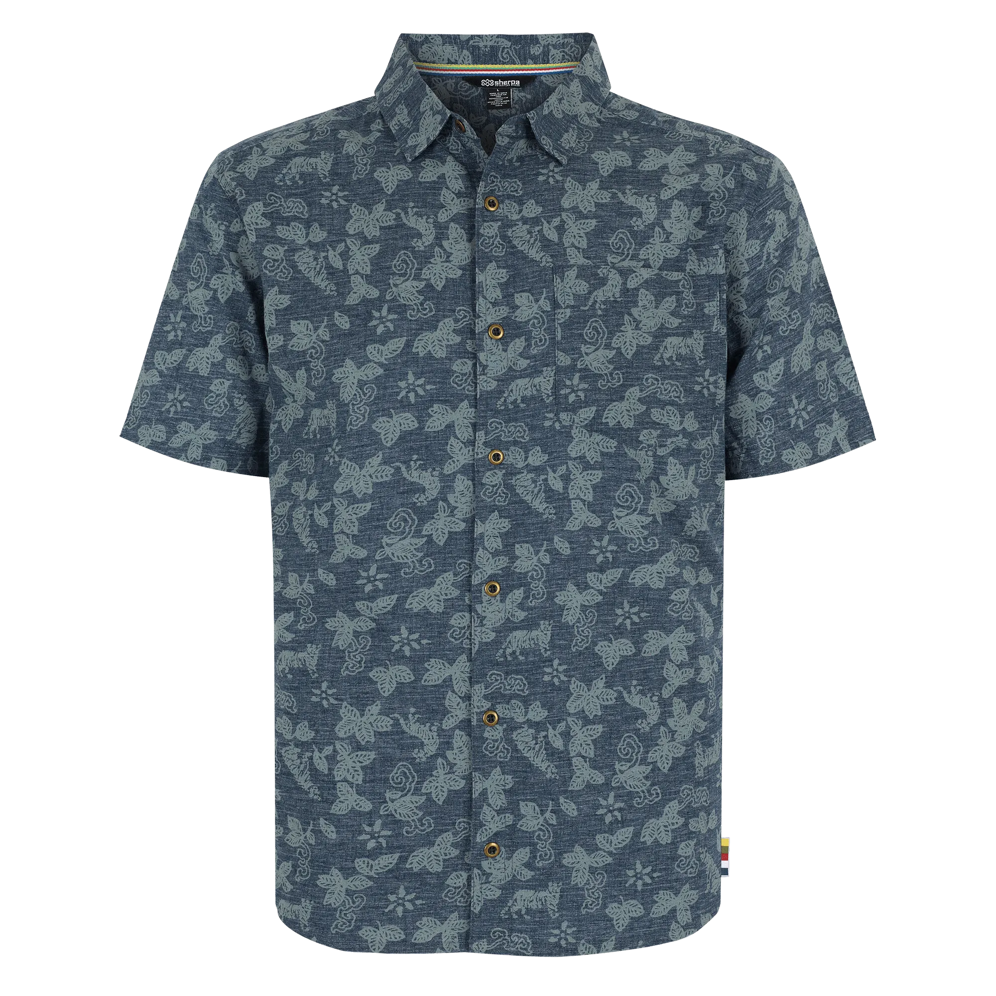 Tiger Floral Short Sleeve Shirt - Neelo Blue