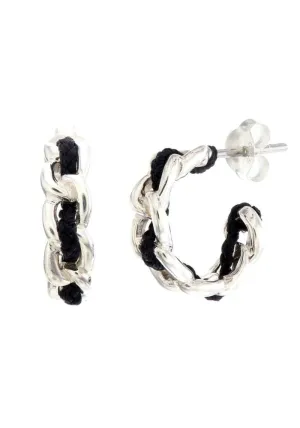 Tiger Frame Silver Holiday Hoops- Black