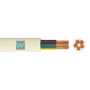 Time 3185Y 5 Core Round Flexible 1.0mm White Cable - 100M