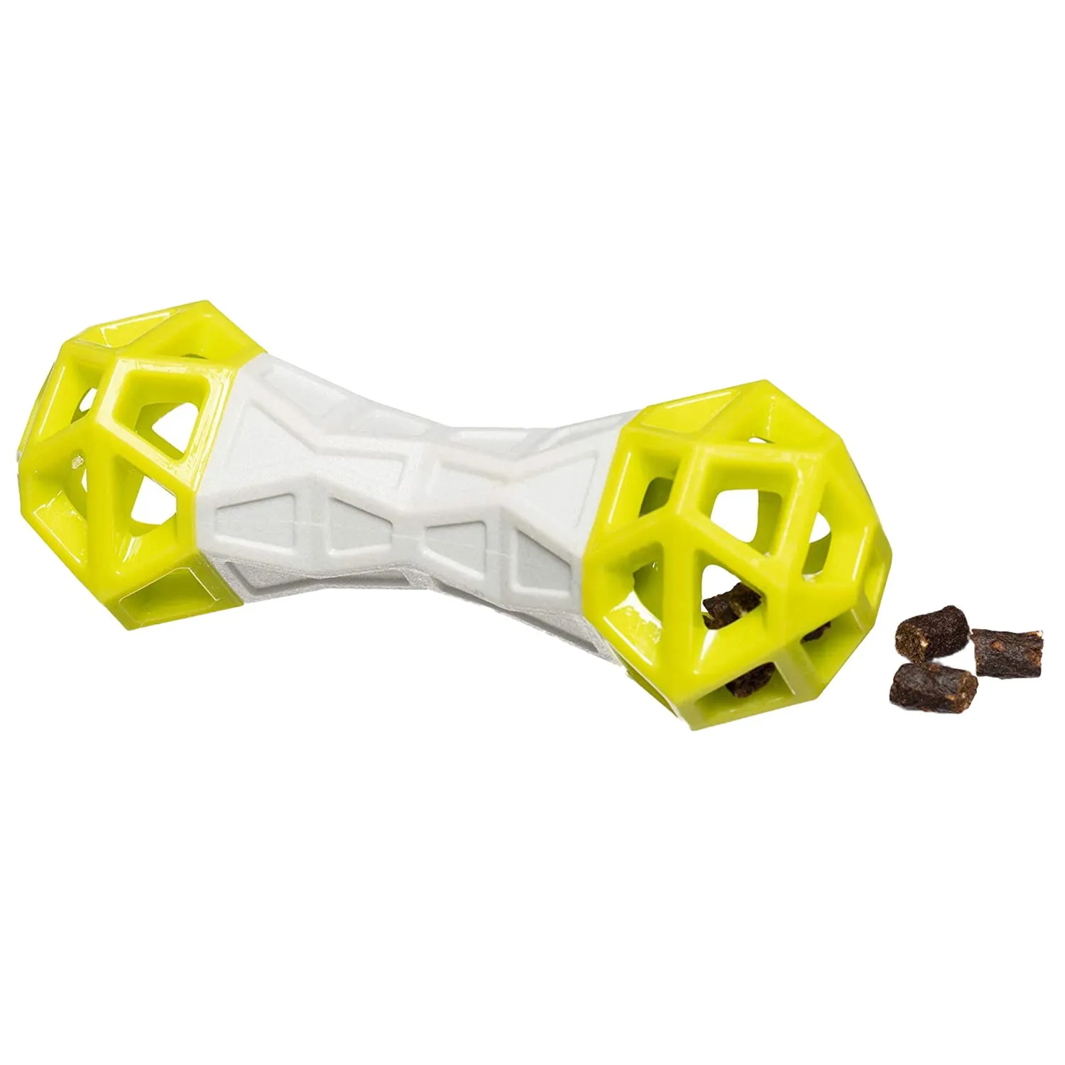 Totally Pooched Flex n' Squeak Rubber Dog Toy (7-inch long, Grey & Green)