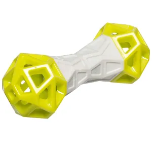 Totally Pooched Flex n' Squeak Rubber Dog Toy (7-inch long, Grey & Green)