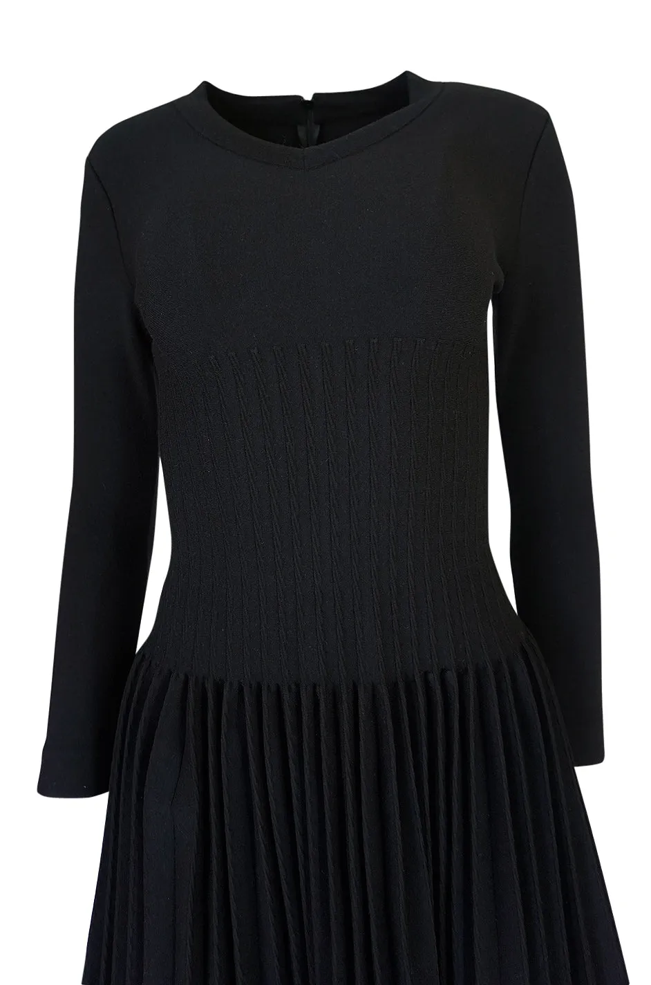Vintage Azzedine Alaia Stretch Bandage Knit & Pleated Skirt Dress