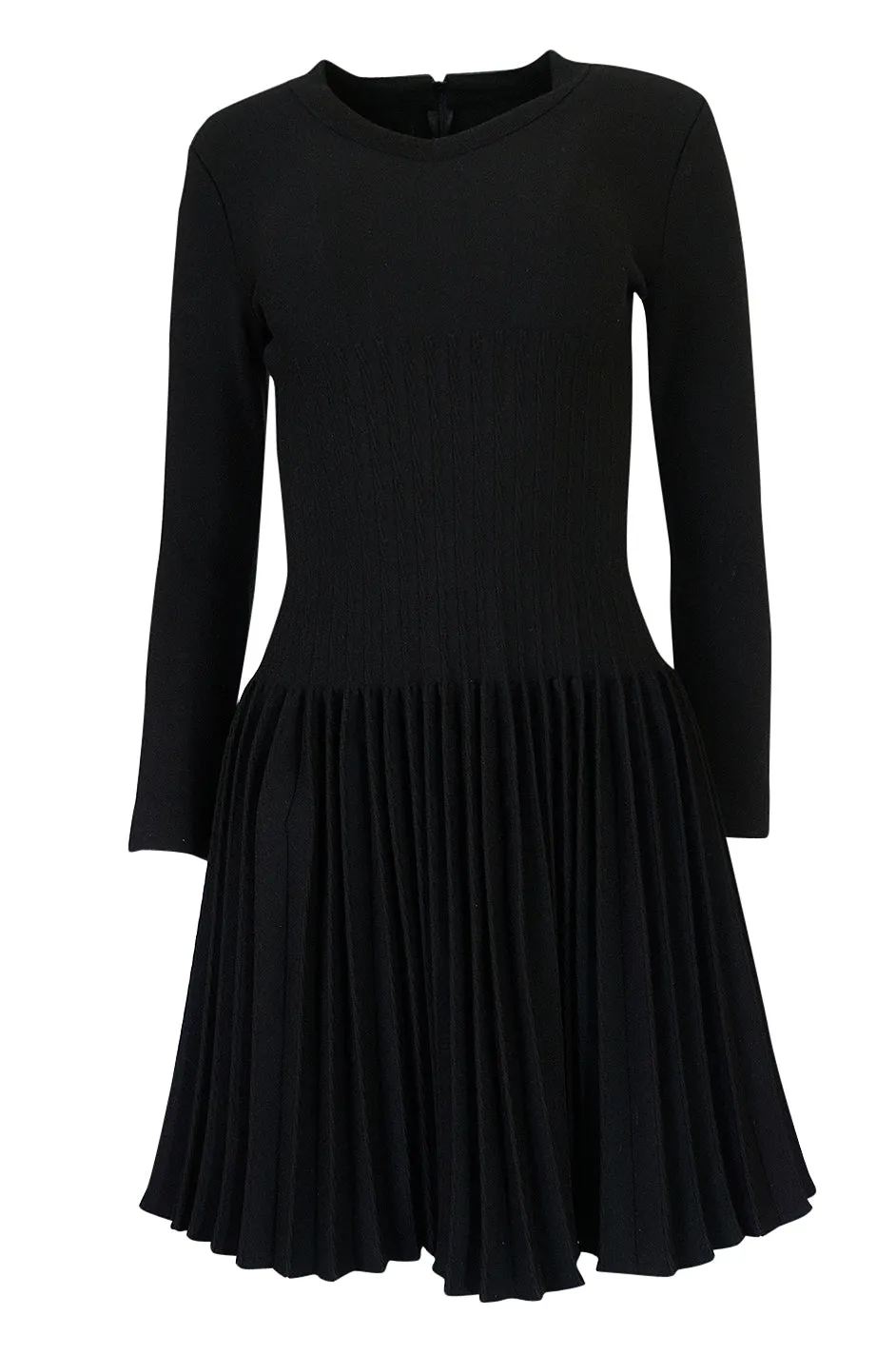 Vintage Azzedine Alaia Stretch Bandage Knit & Pleated Skirt Dress
