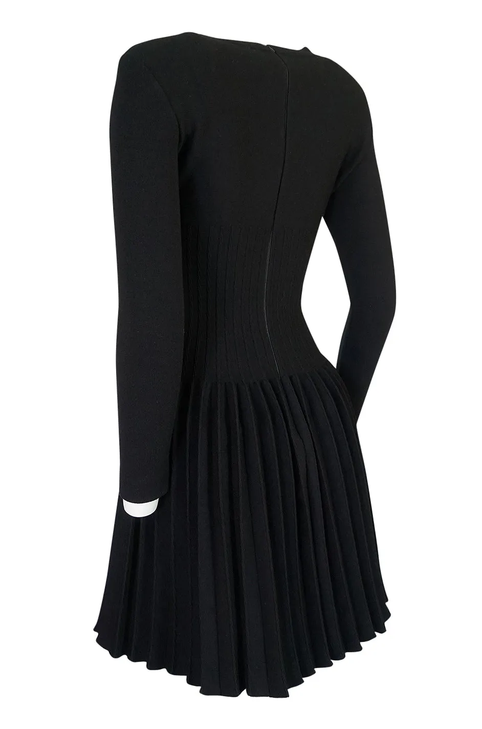 Vintage Azzedine Alaia Stretch Bandage Knit & Pleated Skirt Dress
