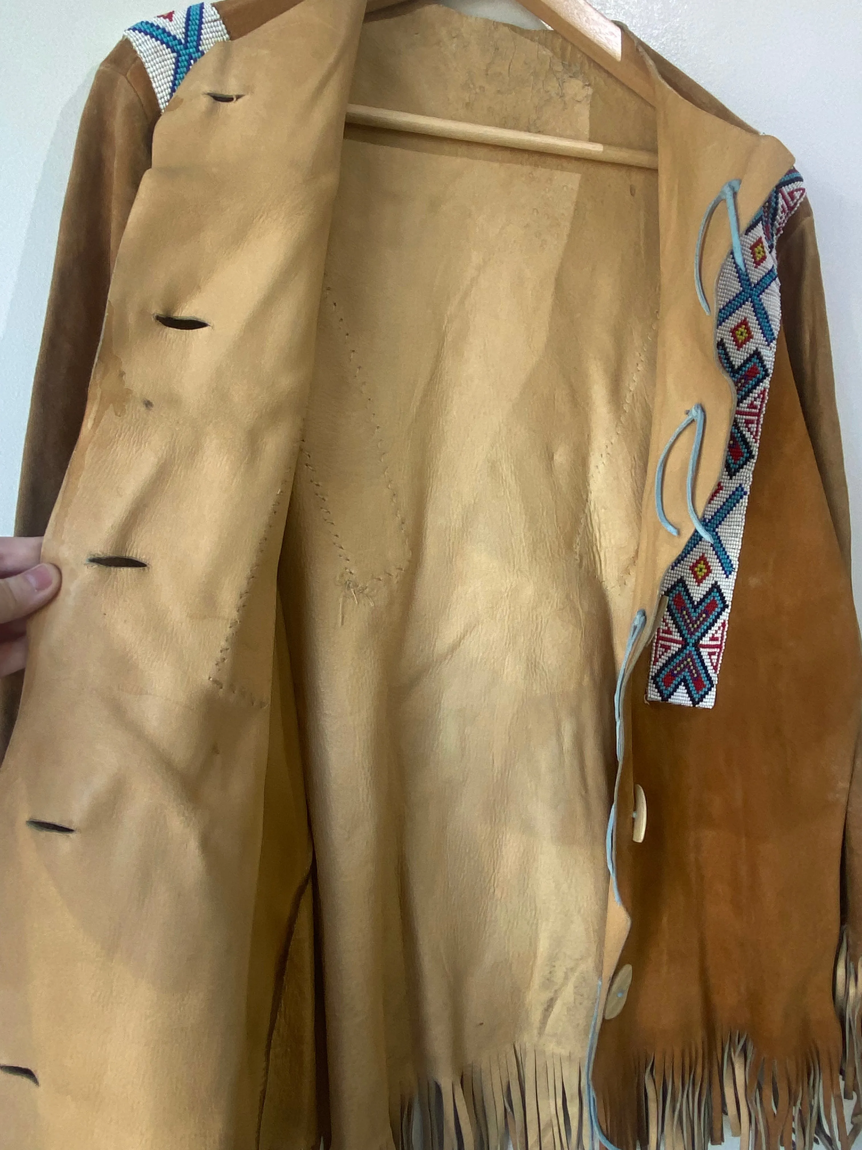 Vintage Suede Fringe Jacket with Beadwork