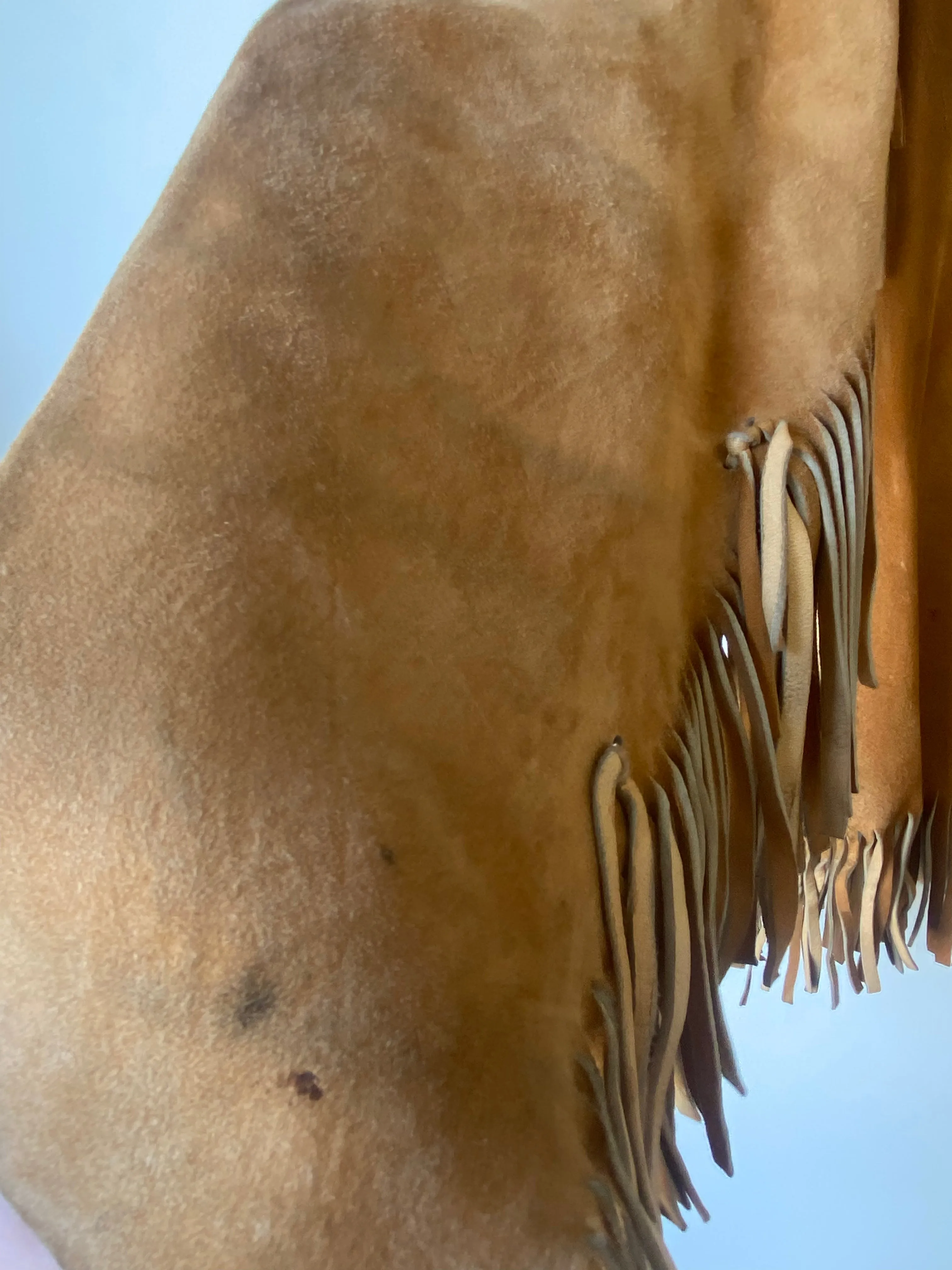 Vintage Suede Fringe Jacket with Beadwork