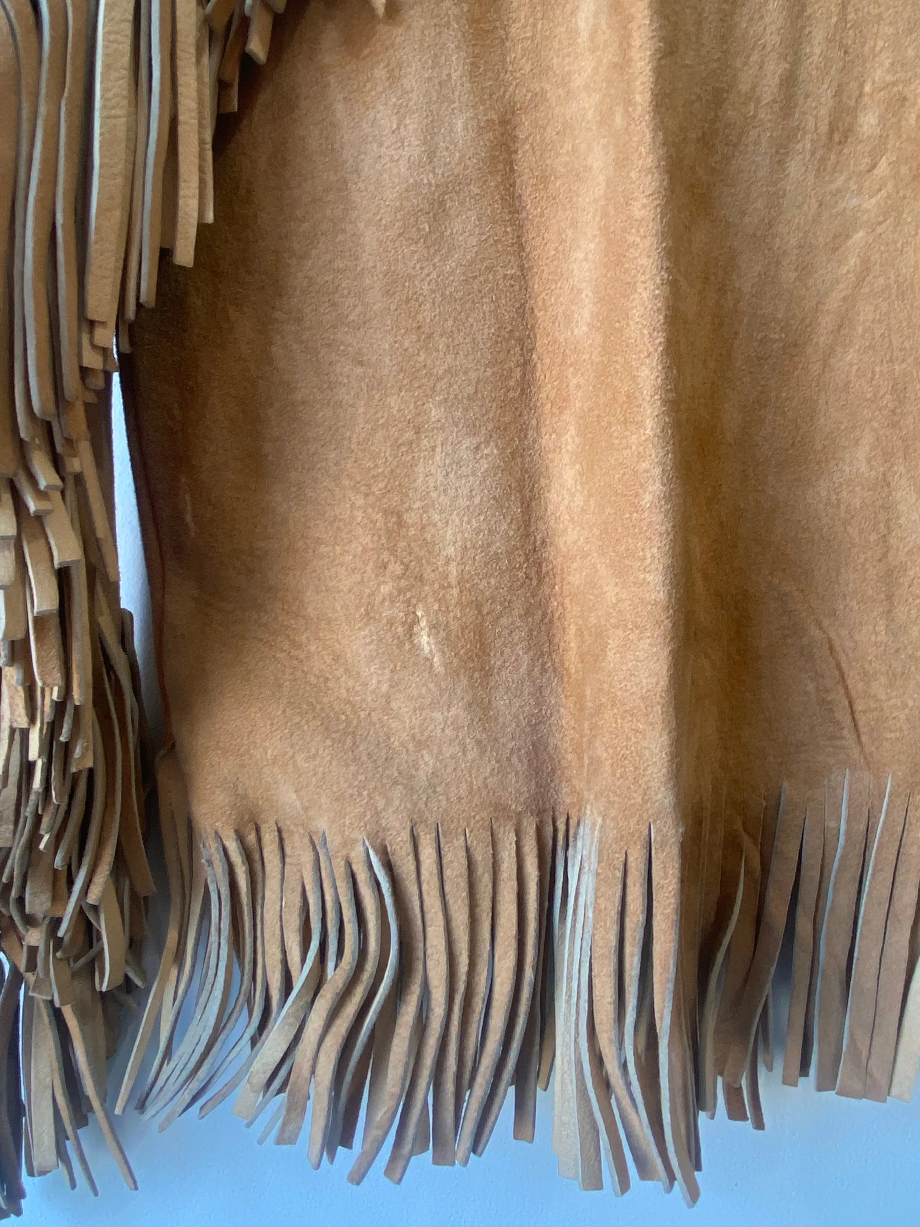 Vintage Suede Fringe Jacket with Beadwork