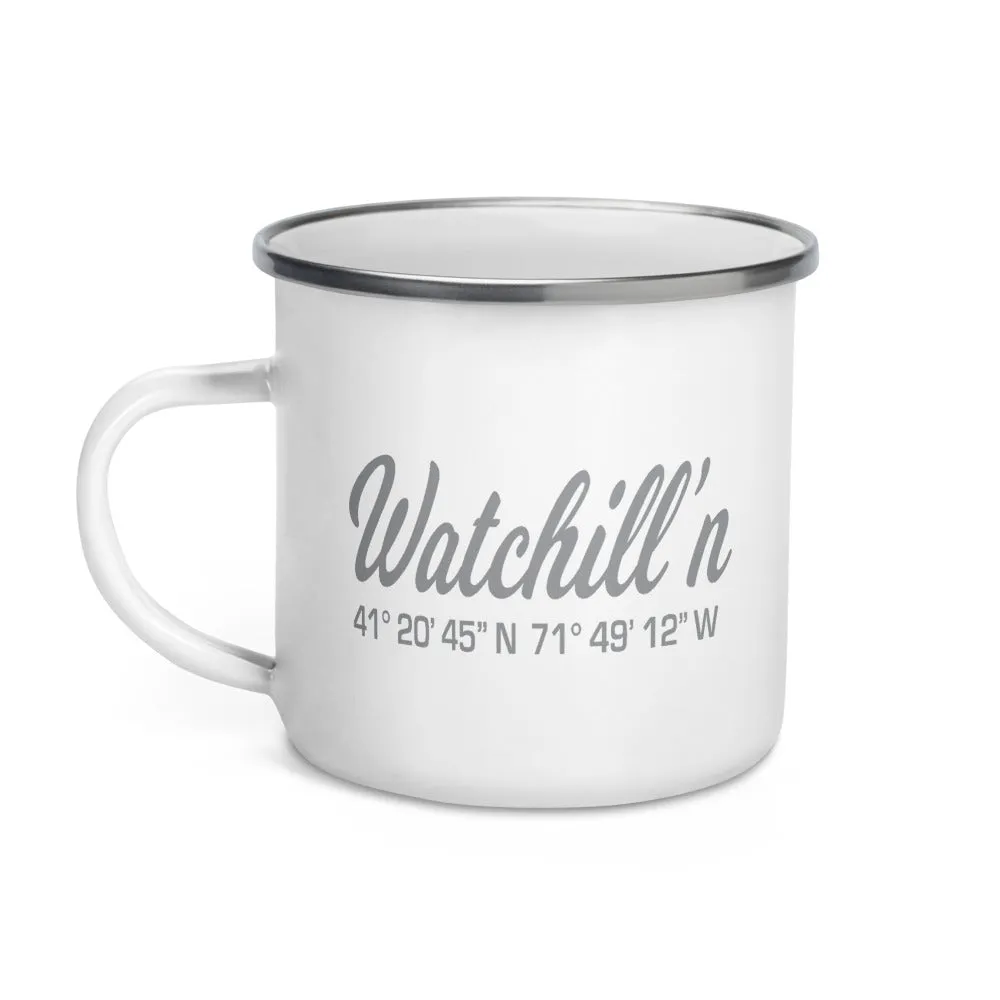 Watchill'n 'Coordinates' Enamel Mug (Grey)