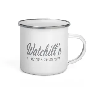 Watchill'n 'Coordinates' Enamel Mug (Grey)