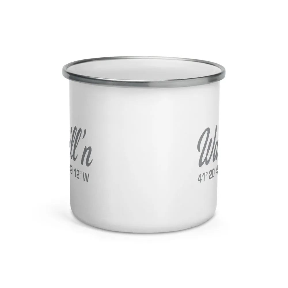 Watchill'n 'Coordinates' Enamel Mug (Grey)