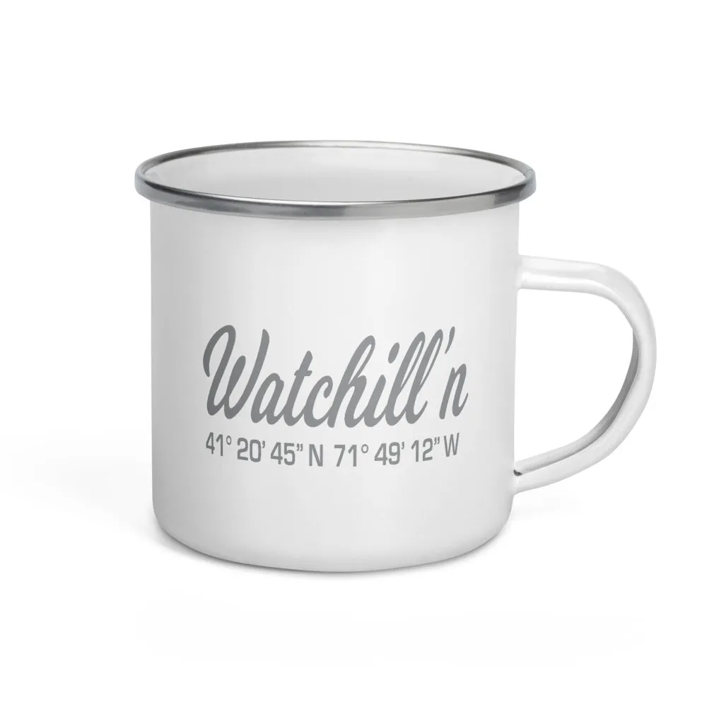 Watchill'n 'Coordinates' Enamel Mug (Grey)