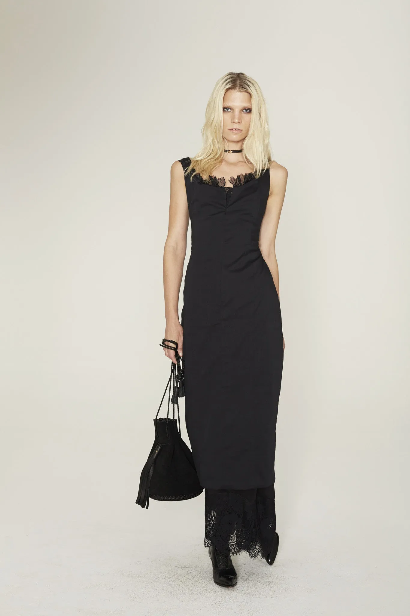 Whipstitch Suede Bullet Bag
