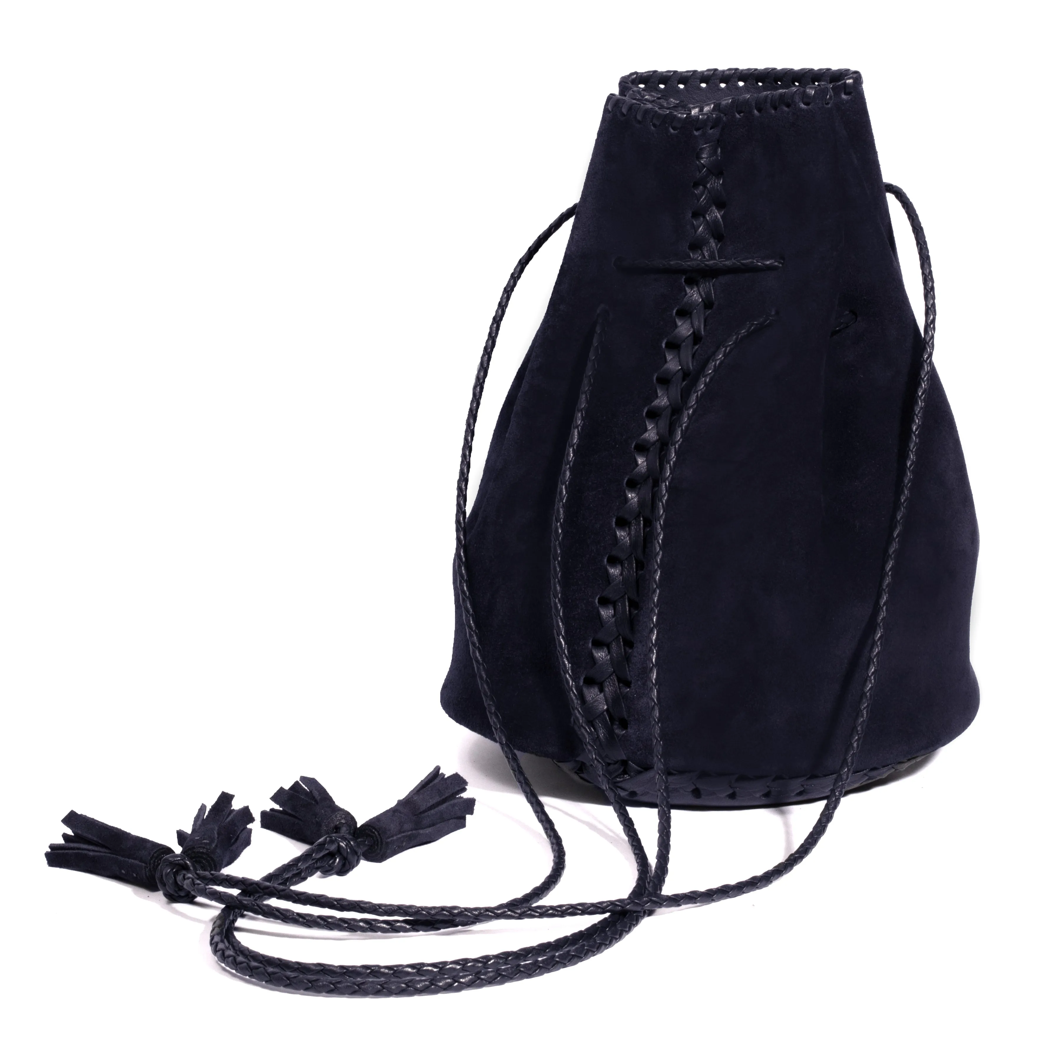 Whipstitch Suede Bullet Bag