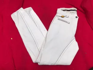white hkm breeches with velcro size 8/10 FREE POSTAGE