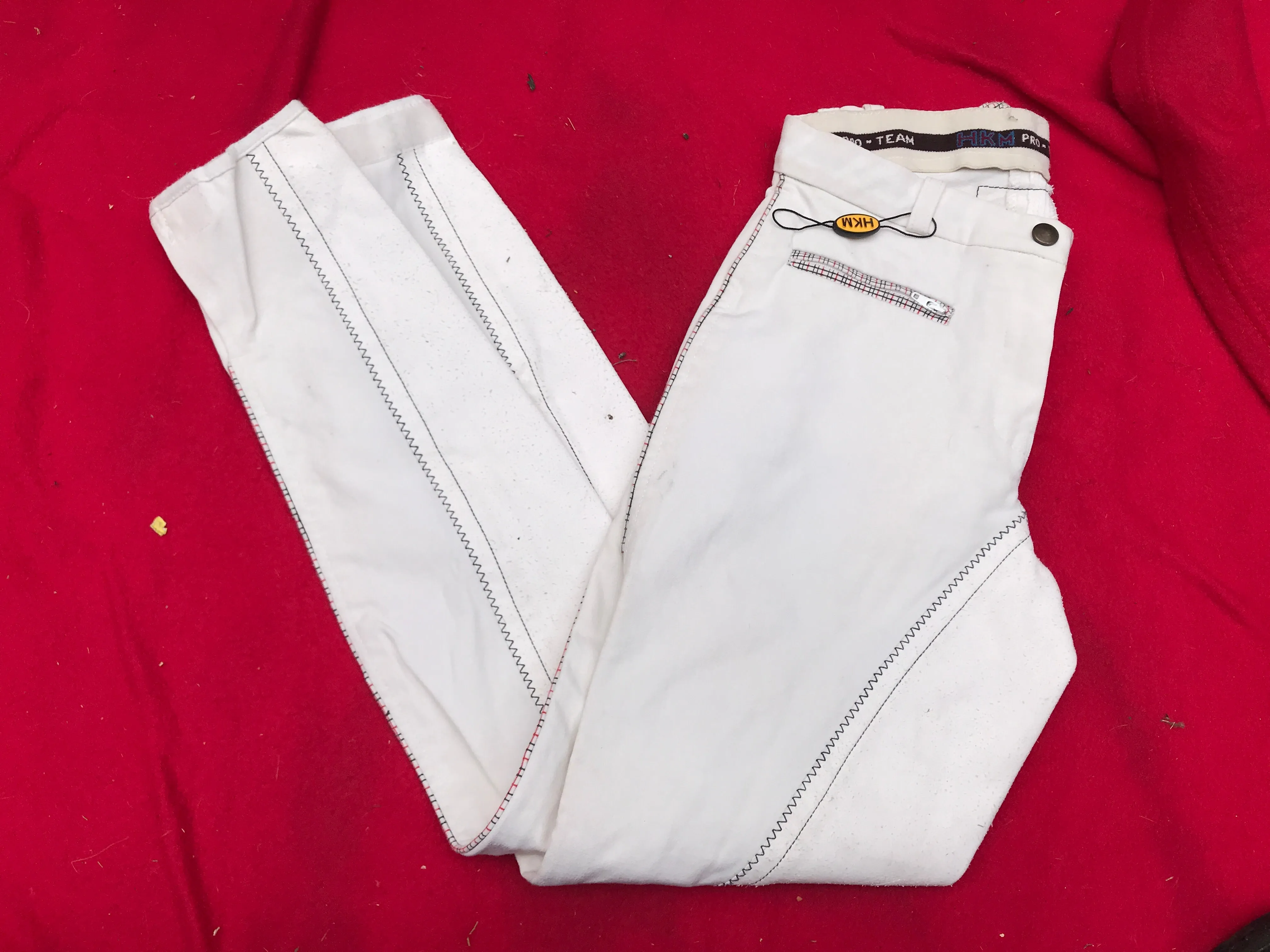 white hkm breeches with velcro size 8/10 FREE POSTAGE