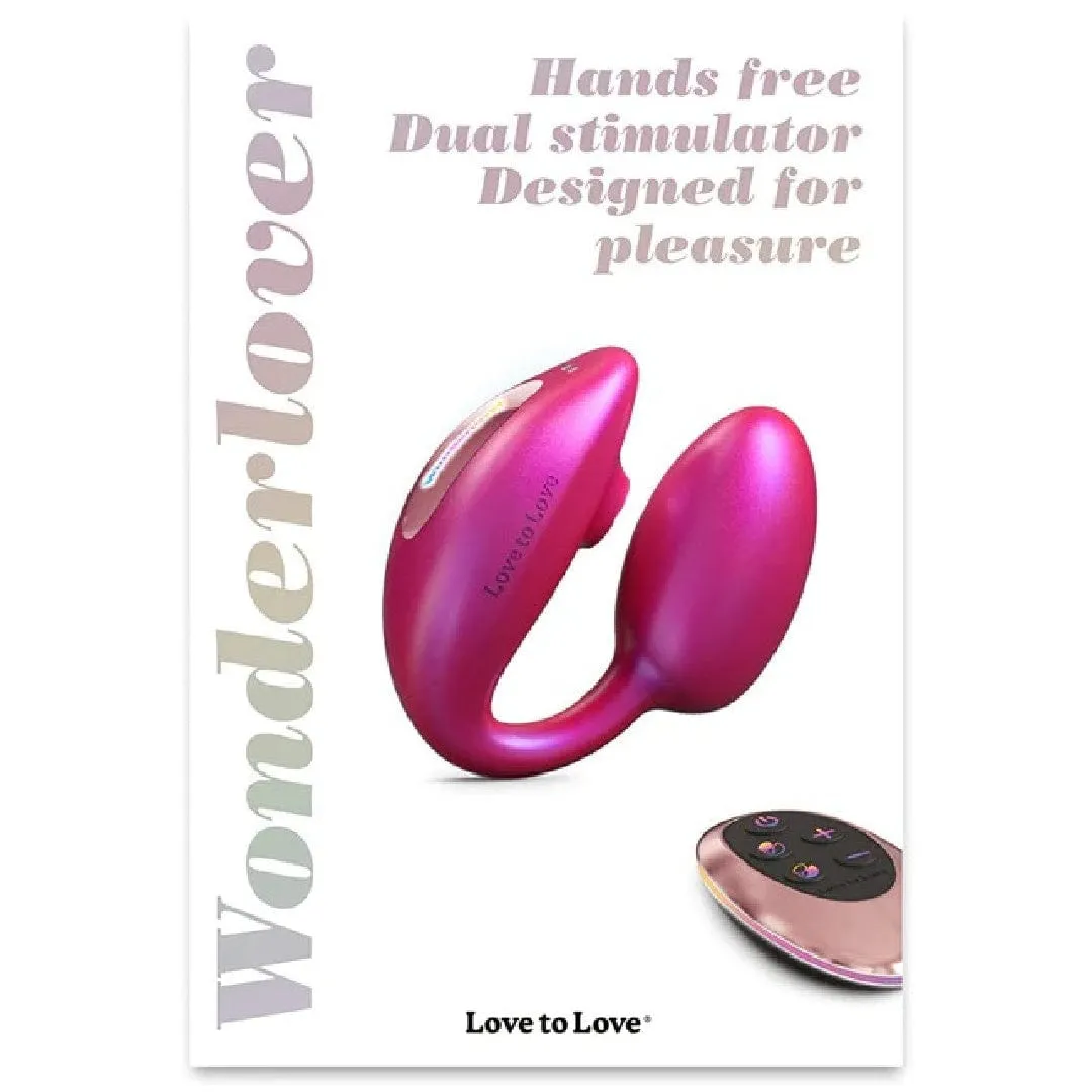 Wonderlover Hands Free Clitoral and G-Spot Vibrator with Remote - Pink