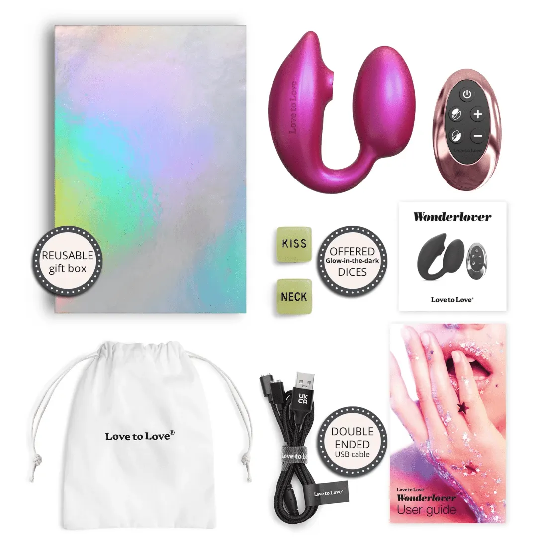 Wonderlover Hands Free Clitoral and G-Spot Vibrator with Remote - Pink