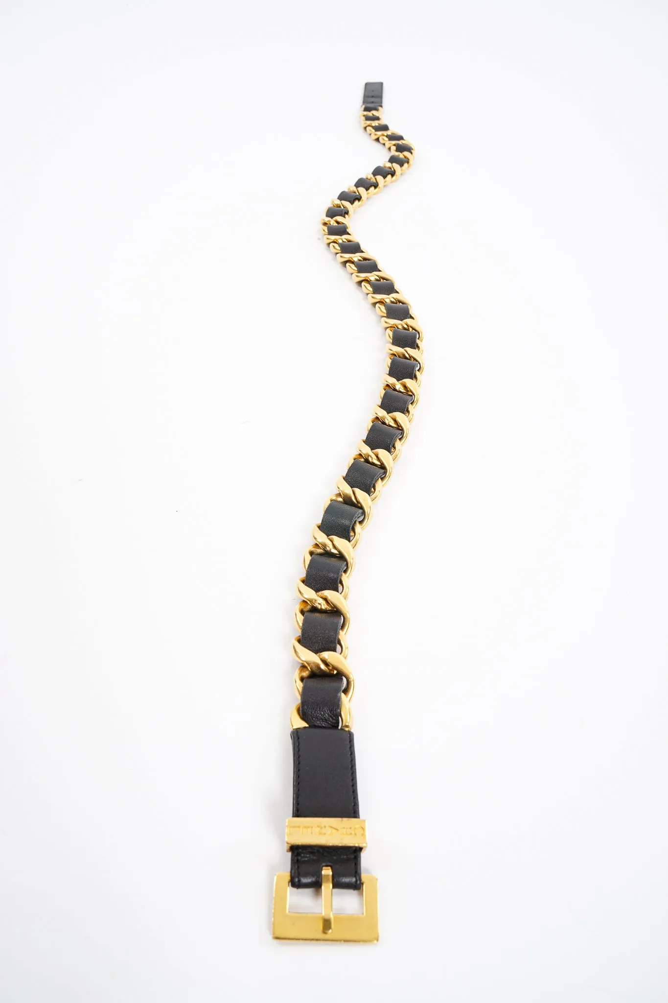 Woven Leather Chain Belt