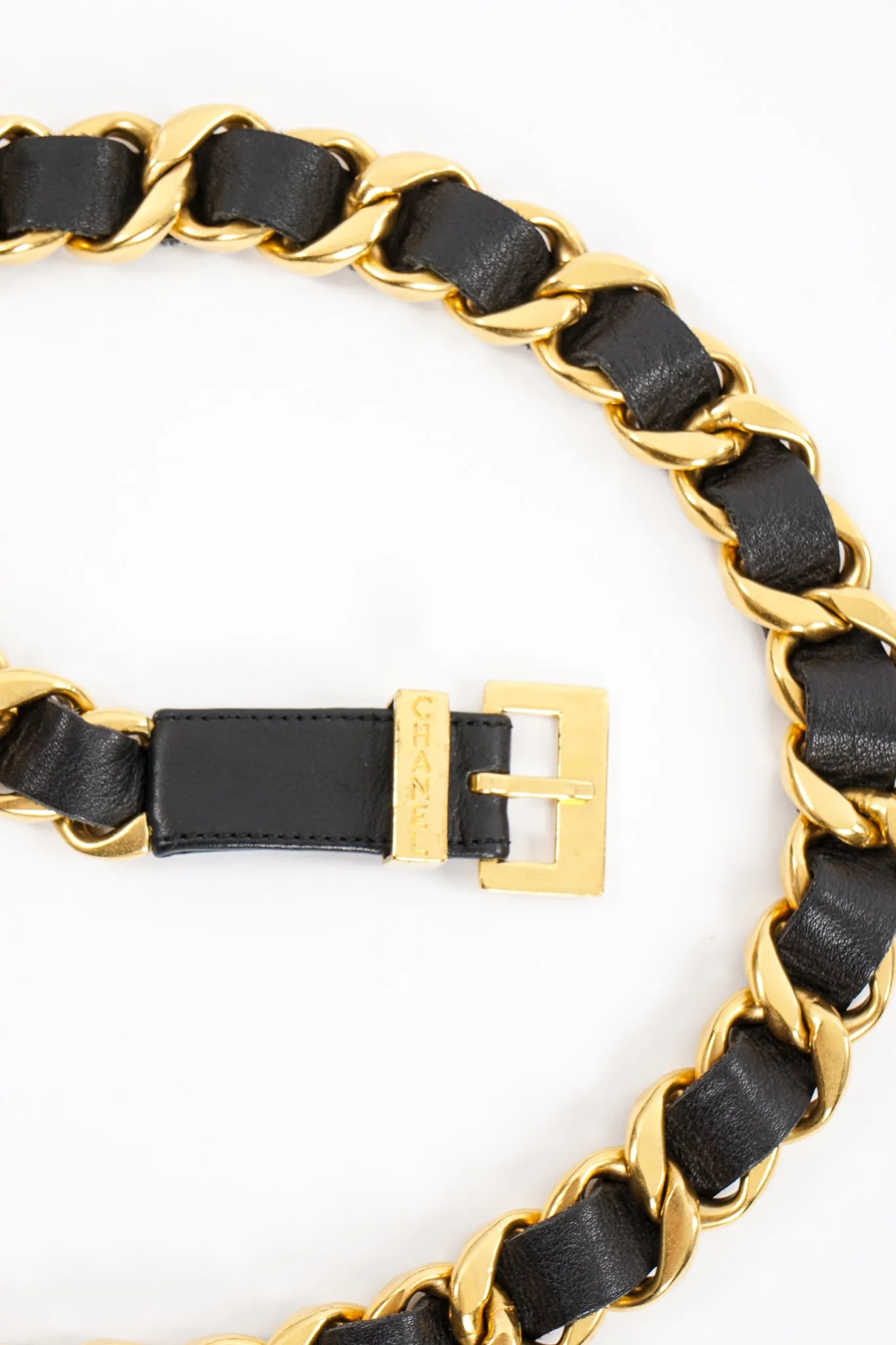 Woven Leather Chain Belt