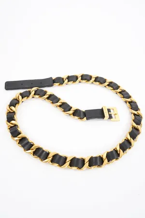 Woven Leather Chain Belt